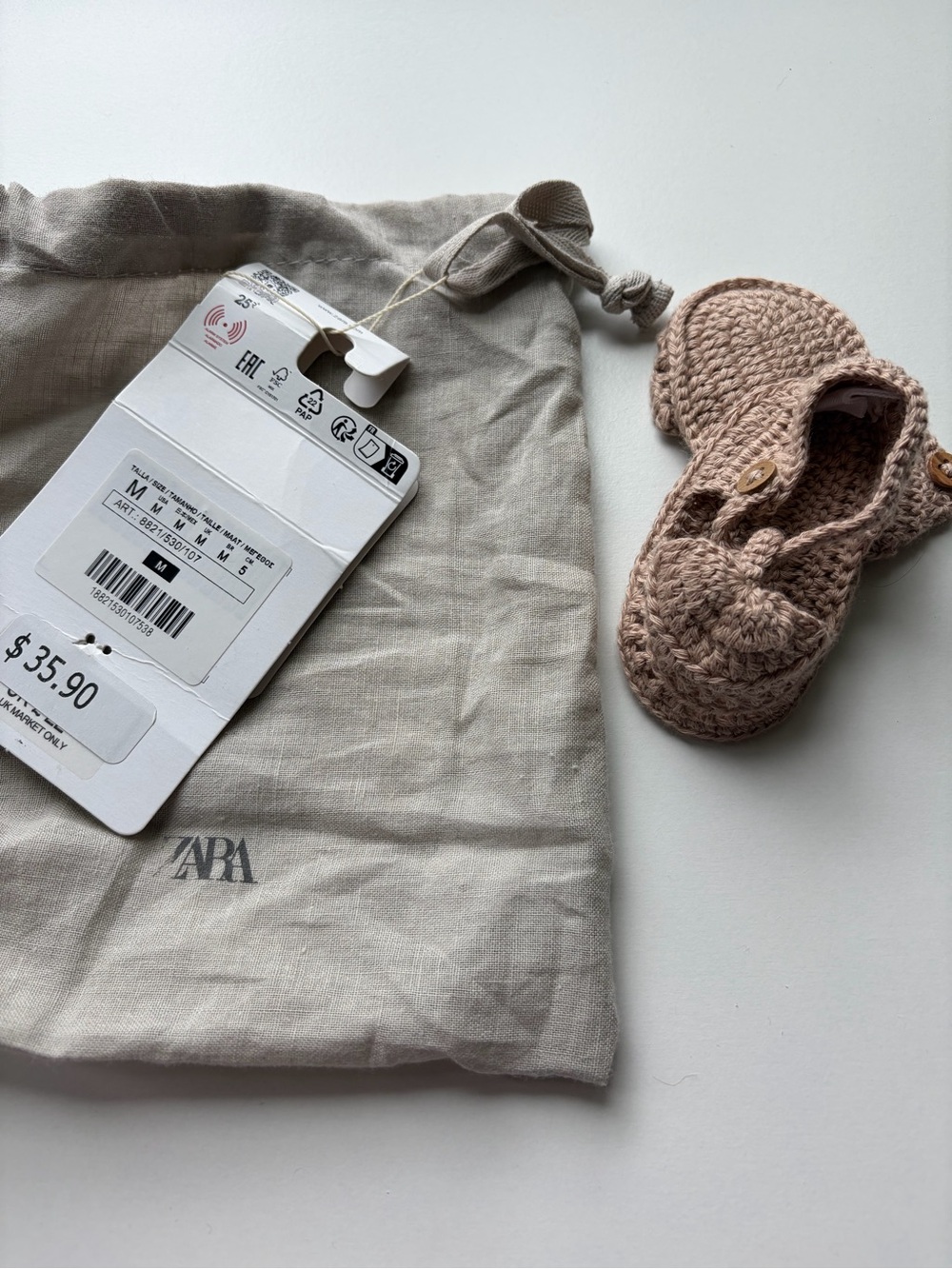 Zara Crochet Newborn Booties in Dusty Rose